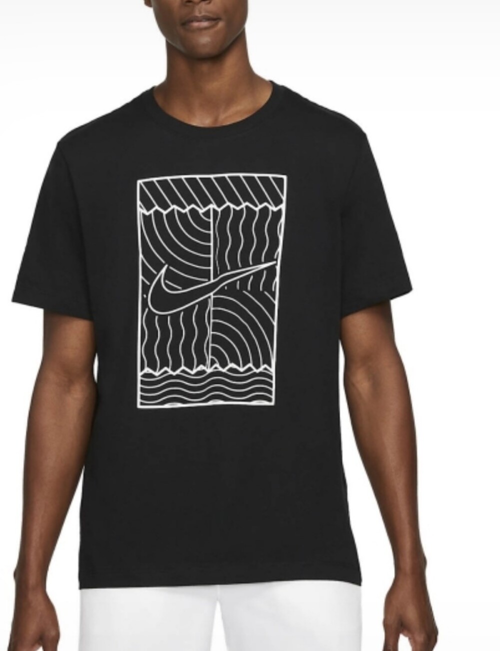 Nike Court Graphic SS T-shirt ~ Black DC5246-010 | Men's: L *NWT ☆RARE☆